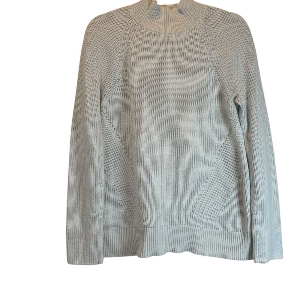 Gap Textured Turtleneck Women's Light Blue Sweater M